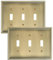 TREEWELL 2-Pack Triple Toggle Light Switch Cover Plate, Durable Solid Zinc Alloy Decorative Switch Plate Covers, Antique Brass 3 Gang Wall Plate, Corrosion Resistant
