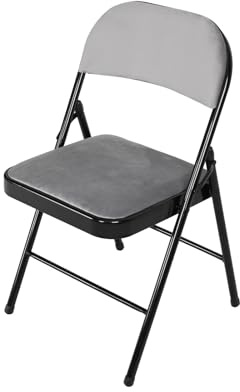 HTI living Klappstuhl Velvet Gestell Schwarz Küchenstuhl Campingstuhl Bestuhlung Events Grau
