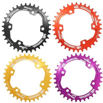 CHENJIAHAO Platos para Bicicletas Plato Redondo 96bcd asimétrico 30T/32T/34T/36T/38T 96 BCD Bicicleta MTB Platos para Bicicletas(30T Black)