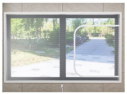 MNIHSFRTY Isolierfolie für Fenster, transparenter Kunststoff, Doppelschaumfolie, hält warm, Windschutzscheibe, Geräuschreduzierung, Reißverschluss, kein Stanzen, 50 Größen (Farbe: Klar, Größ