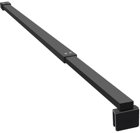 SVNR Adjustable Stainless Steel Telescopic Shower Screen Support Bar, 700mm-1200mm, 8-10mm Glass Thickness (Matte Black Square)