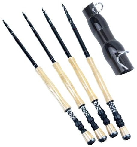Lerutwis Modèle YG036 2.1M 2.4M 2.7M 3.0M Canne à pêche à la Mouche télescopique Portable Carbone ultraléger Action Rapide Canne à pêche à la Mouche poignée en liège attirail Pesca(3.0M)