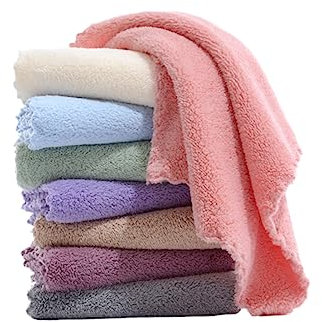 Cabilock Lot De 8 Lingettes Lavables en Polaire Douces Et Absorbantes pour Le Visage Serviettes Réutilisables pour Nettoyage Quotidien Et Soins De La Peau