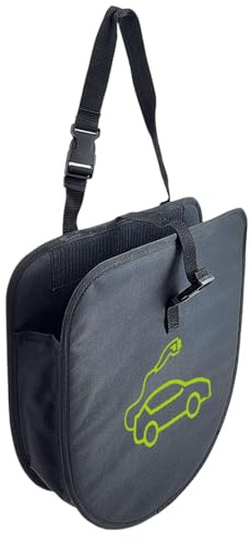 Ceprznvey EV-Ladegerät-Tasche, Kabel-Tragetasche, Schnapp-Design | Organizer für Strom- oder Verlängerungskabel, kleines elektrisches Zubehör, 37 x 37 x 1,5 cm, schwarz, wasserdichtes
