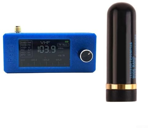 HpLive 0.5-108mhz Tragbarer Kurzwellenradioempfänger, Taschenformat SI4732 Radio, Empfänger, Miniradio mit Antenne(blue)