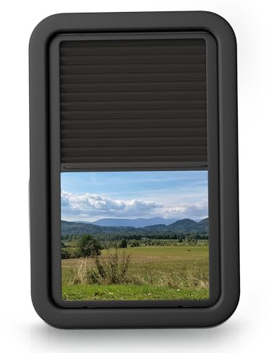806621 - Ventana de caravana para puertas de entrada con pantalla de perfil bajo, 12 pulgadas de ancho x 21 pulgadas de alto, color negro