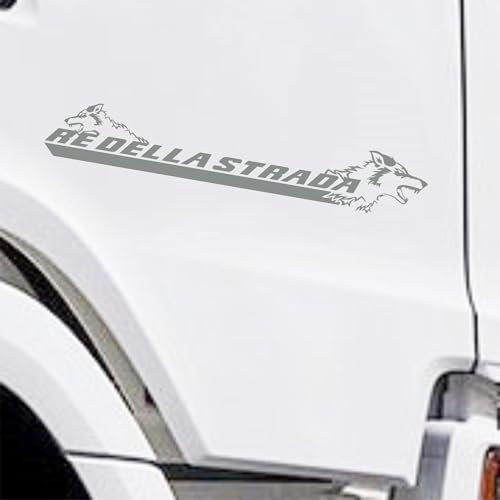 Decalart Kit 2 adesivi universali per Camion truck furgone portiera RE DELLA STRADA compatibili per tutti i modelli decalcomanie decorativi L089 (074 Grigio)