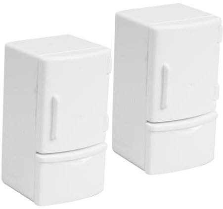 ULTECHNOVO 2stücke Mini-spielzeugkühlschrank Mit Lebensmitteln Für Puppenhaus Winziger Kühlraum Aus Robustem Material Abnehmbares Gehäuse Für Miniaturküchen Und Rollenspiel