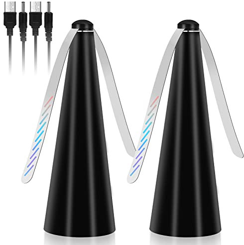 Ventilateur Anti-Mouche, 2 Pièces Répulsif à Pales Extérieur & Intérieur pour Eloigner Les Mouches de la Table, Répellante Moustique Fan pour Maison Dîner, Pique-Nique et Barbecue