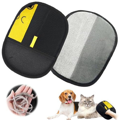 TELAOBAN Double Sided Pet Grooming Gloves, Lot de 2 Gants antistatiques pour Animaux, Gants d'épilation réutilisables, Gants de toilettage magnétiques pour Animaux, pour Animaux de Compagnie démêlage