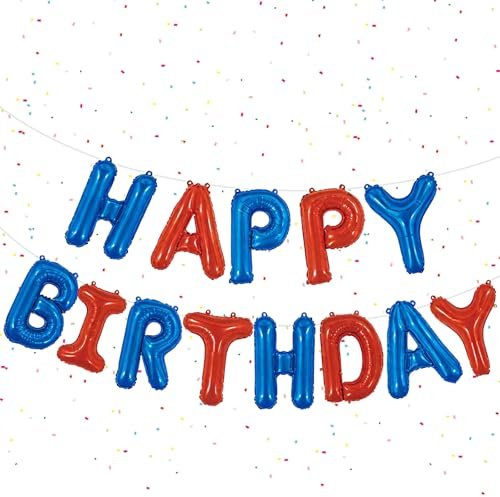 UDRKFOPK Happy Birthday Ballon Girlande,16 Zoll Balu Rot Folie Happy Birthday Folienballon Luftballon Geburtstagsballon Banner Party Dekorationen Geburtstagsparty Folienballons Gute zum Geburtstag
