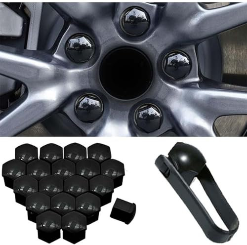 GPKFOLQM 20 Pezzi Copri Bulloni Auto, per Ford Focus ST Line 2021 2022 2023 2024 2025 Copertura Dado Ruota Pneumatici Tappi Protettivi Tappi Bulloni Ruote Esagonali Copridadi,A-21mm