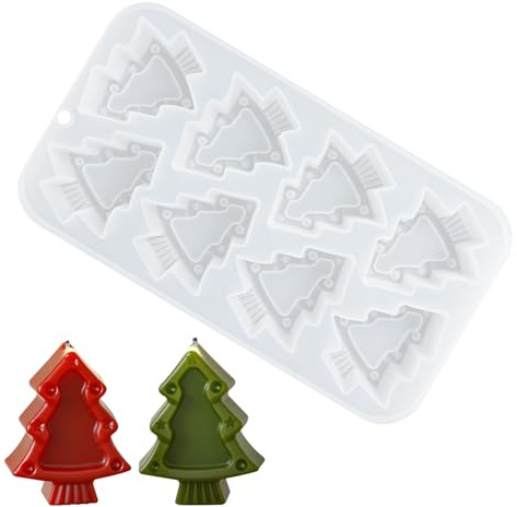 PHOGARY Silikonformen Gießformen Weihnachten, Epoxidharz Formen Silikon Weihnachtsbaum Kerzenformen Silikonform Weihnachten, Gießform Kerzenleuchter für Weihnachts deko, Kerzen Gips Seife Handwerk