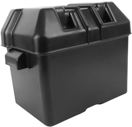 Zerodis Boat Battery Box, Marine Battery Box 12V with Durable ABS Material, Easy Installation, Fits RV Yacht Camping Car, for Batteries Smaller Than 275x185x195mm