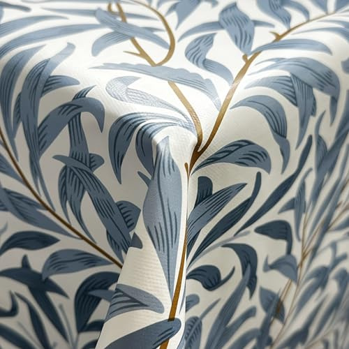 Glamour Secrets William Morris- Willow Bough Blue PVC Printed Pattern Tablecloth Material Fabric Metre