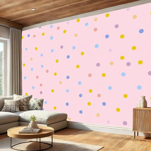 Tapete Tupfen Selbstklebende Tapete Einfache Kleine Punkte Fototapete Schlafzimmer Schrankpapier Klebefolie Rosa Möbelfolie 308X220Cm, Geeignet Für Wohn Badezimmer