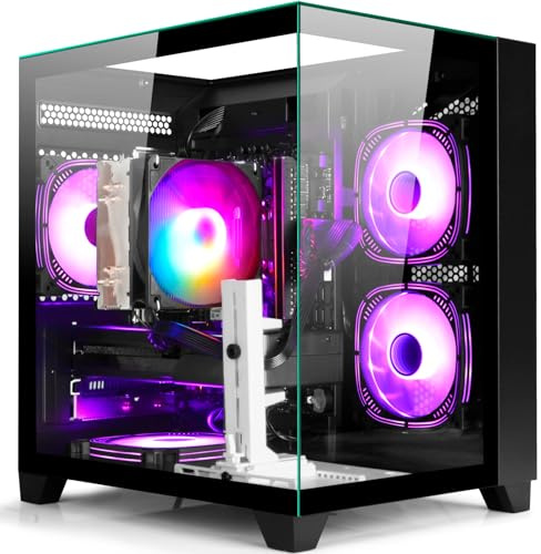 WIWB Ryzen 7 5700X, RTX 4060 Ti, RAM DDR4 da 16 GB, SSD da 1 TB, RAM DDR4, Tower Computer precostruito per giochi, casa (nero)