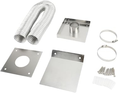 SIXRUN Frischlufteinlass-Set für Pelletöfen, Langlebiges Entlüftungsrohr aus Aluminium für Verbesserte Effizienz für Hausbesitzer und Heimwerker