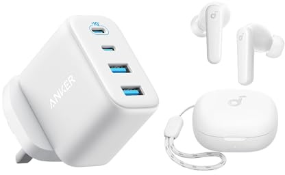 soundcore by Anker P20i True Wireless Earbuds, Big Bass, Bluetooth 5.3, 30H Playtime, AI Clear Calls with Anker Zolo USB C Charger Block, 4-Port Wall Adapter, 50W Max Output
