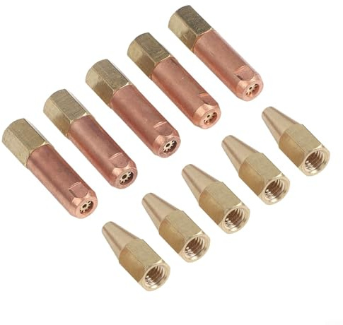 Lot de 10 buses de brasage au gaz propane acétylène H01-2 pour soudage à l'oxygène, avec filetage M6 x 1, compatible avec chalumeau oxy-propane H01-2