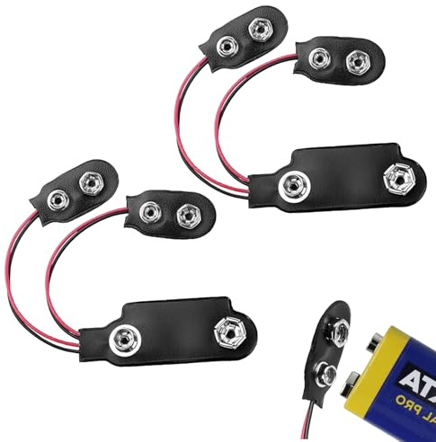 2 Pack PP3 to PP9 Battery Adapter for Vintage Transistor Radios, 9 Volt Battery Connector, Easy to Install and Stable Current Supply Durable a Must-Have Accessory for Vintage Radio Enthusiasts
