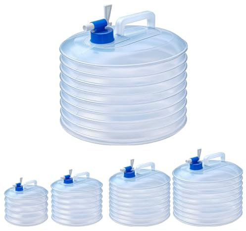 qoqidun Water Container 3L 5L 10L 15L, Collapsible Water Container Water Carrier with Tap, Portable Large Water Storage Container for Camping Sports Outdoor Hiking Use, BPA Free and Stable 10L
