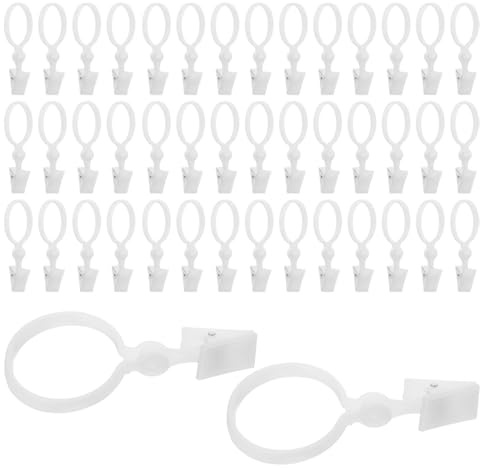 Zerodeko Anillos para Cortinas Pinzas, 100 Piezas de Material Resistente, Ganchos para Colgar Cortinas y Ropa de Ñiño, Accesorios para Varillas Romanas y Decoración de Interiores