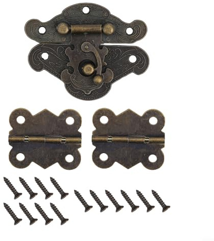 Zinklegierung Schrankscharnier Riegel Set für Vintage Möbel Holz Aufbewahrungsboxen Truhen Schränke und dekorative Box Anwendungen