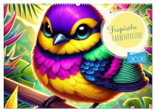 Tropische Farbenfreude (Wandkalender 2026 DIN A2 quer), CALVENDO Monatskalender: Tropische Farbenfreude: 12 Monate beeindruckender KI-generierter ... Geschenk für Naturfreunde. (CALVENDO Kunst)