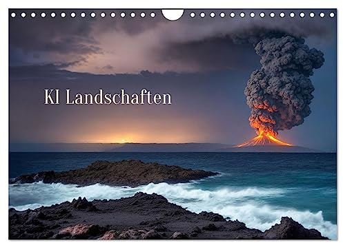 KI Landschaften (Wandkalender 2026 DIN A4 quer), CALVENDO Monatskalender: Mit Künstlicher Intelligenz erstellte Landschaften (CALVENDO Natur)