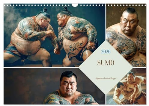 Sumo - Japans schwere Ringer (Wandkalender 2026 DIN A3 quer), CALVENDO Monatskalender: Japanischer Nationalsport Sumo (CALVENDO Sport)