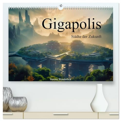 Gigapolis (hochwertiger Premium Wandkalender 2026 DIN A2 quer), Kunstdruck in Hochglanz: Futuristische Städte (CALVENDO Orte)