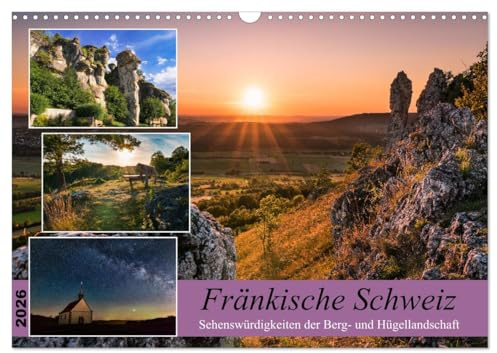 Fränkische Schweiz - Sehenswürdigkeiten der Berg- und Hügellandschaft (Wandkalender 2026 DIN A3 quer), CALVENDO Monatskalender: Felsformationen der Fränkischen Alb (CALVENDO Natur)