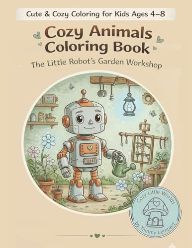 Cozy Animals Coloring Book: The Little Robot’s Garden Workshop (Cozy Little Worlds, Band 1)