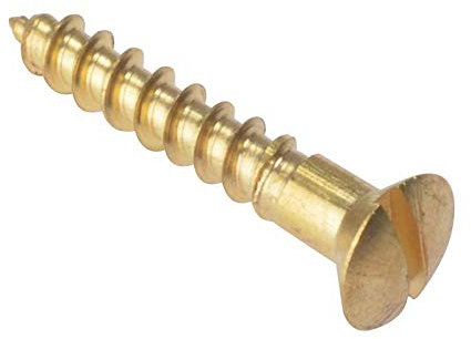 ForgeFix Wood Screws - Solid Brass | 1 x 8 | Raised Head | Box 200