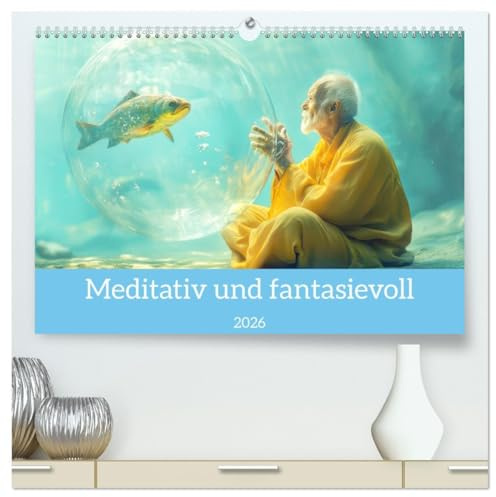 Meditativ und fantasievoll (hochwertiger Premium Wandkalender 2026 DIN A2 quer), Kunstdruck in Hochglanz: Traum und Meditation (CALVENDO Kunst)