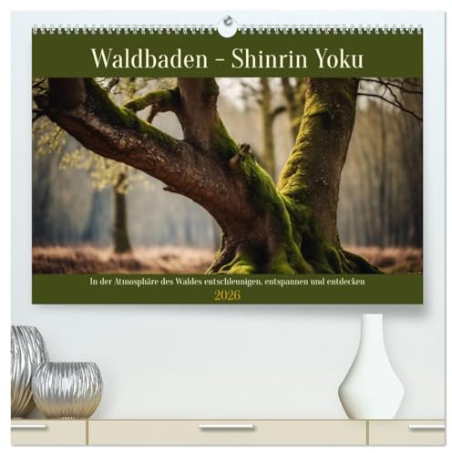 Waldbaden - Shinrin Yoku (hochwertiger Premium Wandkalender 2026 DIN A2 quer), Kunstdruck in Hochglanz: In der Atmosphäre des Waldes entschleunigen, entspannen und entdecken (CALVENDO Gesundheit)