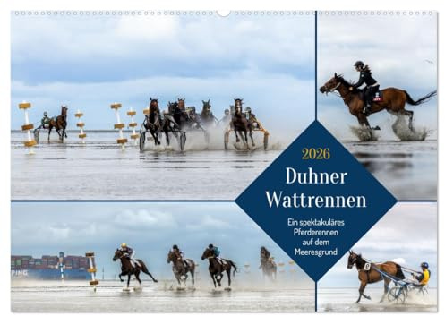 Duhner Wattrennen (Wandkalender 2026 DIN A2 quer), CALVENDO Monatskalender: Spektakuläres Pferderennen auf dem Meeresgrund (CALVENDO Sport)