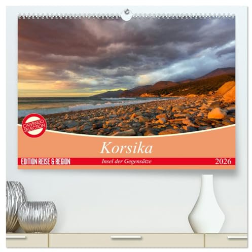 Korsika - Insel der Gegensätze (hochwertiger Premium Wandkalender 2026 DIN A2 quer), Kunstdruck in Hochglanz: Korsika ist Romantik, Schönheit, Stille und Abenteuer. (CALVENDO Orte)