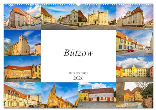 Bützow Impressionen (Wandkalender 2026 DIN A2 quer), CALVENDO Monatskalender: Zwölf wunderschöne Bilder der Stadt Bützow (CALVENDO Orte)