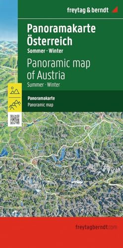 freytag & berndt Straßenkarte Österreich Panoramakarte, Sommer / Winter 1:350.000: Vorderseite Sommer, Rückseite Winter