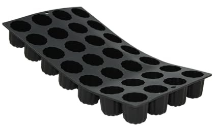 De Buyer - Plaque de 28 mini-Canelés MOUL'FLEX en silicone - 17,5 x 30 cm -, Noir