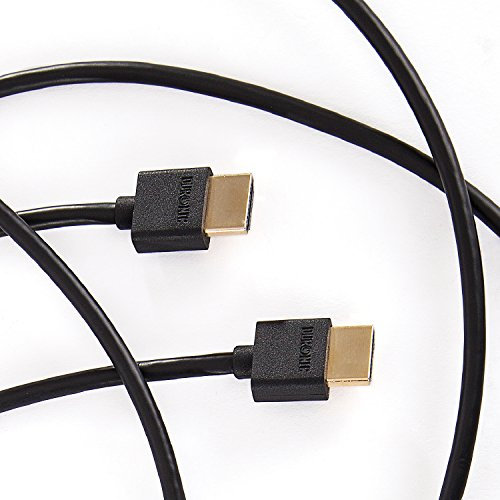 Duronic HDMI Cable [ HDCB /1 ] High Speed 1M Lead, High Speed HDMI Cable 24K with Gold Plated Connectors & Slimline Black Wire, Ideal for Watching SkyHD Virgin & Playing PS4 Xbox Nintendo