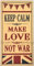 Große Holz Retro Keep Calm Union Jack Schild – Make Love Not War