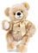 Steiff Bobby Schlenker-Teddybär braun gespitzt 40 cm, Plüsch-Teddybär mit Schleife, Kuscheltier Bär zum Kuscheln und Spielen, Stofftier Bär aus kuschelweichem Plüsch für Kinder
