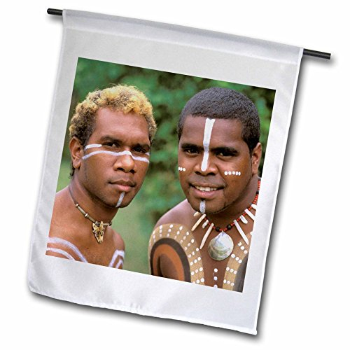 3dRose fl_69508_2 Australia, Queensland, Aboriginal Natives - Bill Bachmann Gartenflagge, 18 x 27 cm