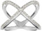 Silverly Frauen 925 Sterling Silber Zirkonia Pave 'X' Criss Cross Lange Verlobungsring
