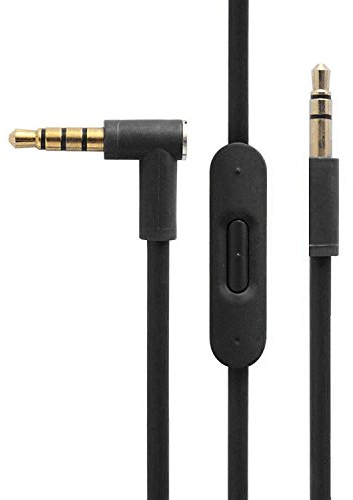 Replacement Audio Cable Cord Wire with in-line Microphone and Control for Beats by Dr Dre Headphones Solo/Studio/Pro/Detox/Wireless/Mixr/Executive/Pill (Black)