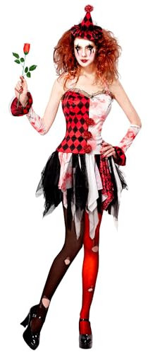 W WIDMANN MILANO Party Fashion - Kostüm Horror Harlekin, Kleid, Killer Clown, Halloween, Faschingskostüme