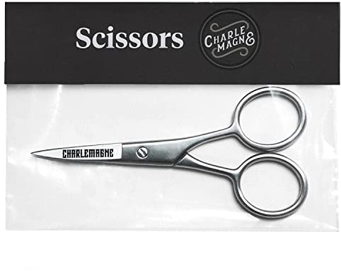 Charlemagne 5,5 Premium Stahl Bart & Schnurrbart Schere - Handgeschmiedete, japanische Bartschere - Schnurrbart & Nasenhaartrimmer Herren - Barttrimmer - Haarschneider